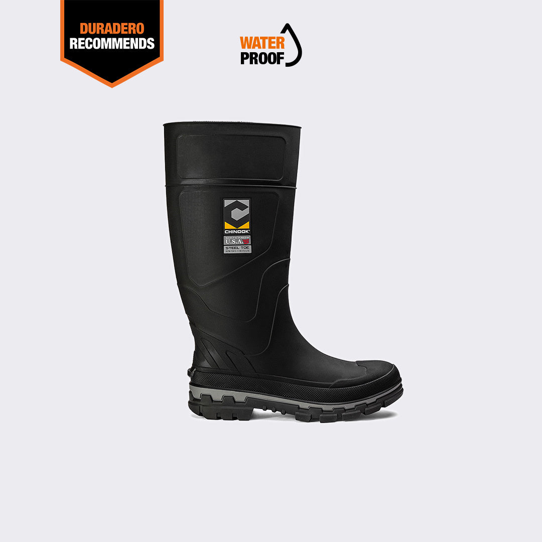 Kickaxe 15" Steel Toe Men's Waterproof Rubber Boot - Black/Grey