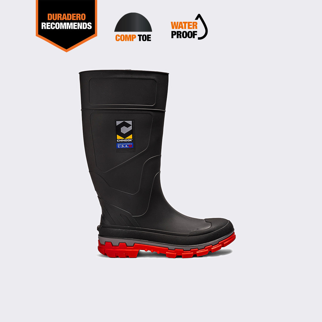 Kickaxe 15" Men's Waterproof Rubber Boot - Grey/Orange