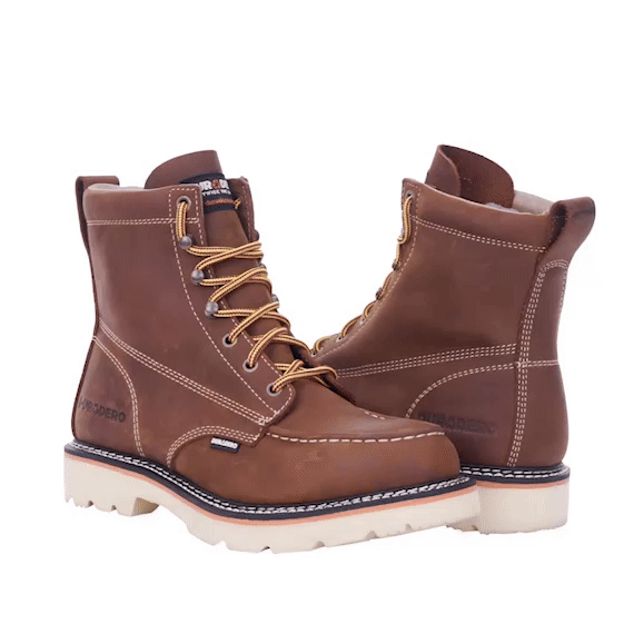 Durfino Waterproof Steel Toe Boots For Men - 6" Leather Mens Work Boots, Slip-Resistant, Puncture Proof Midsole, Indestructible Construction Boots, Ideal For Construction & Industrial Use (Wide, 10