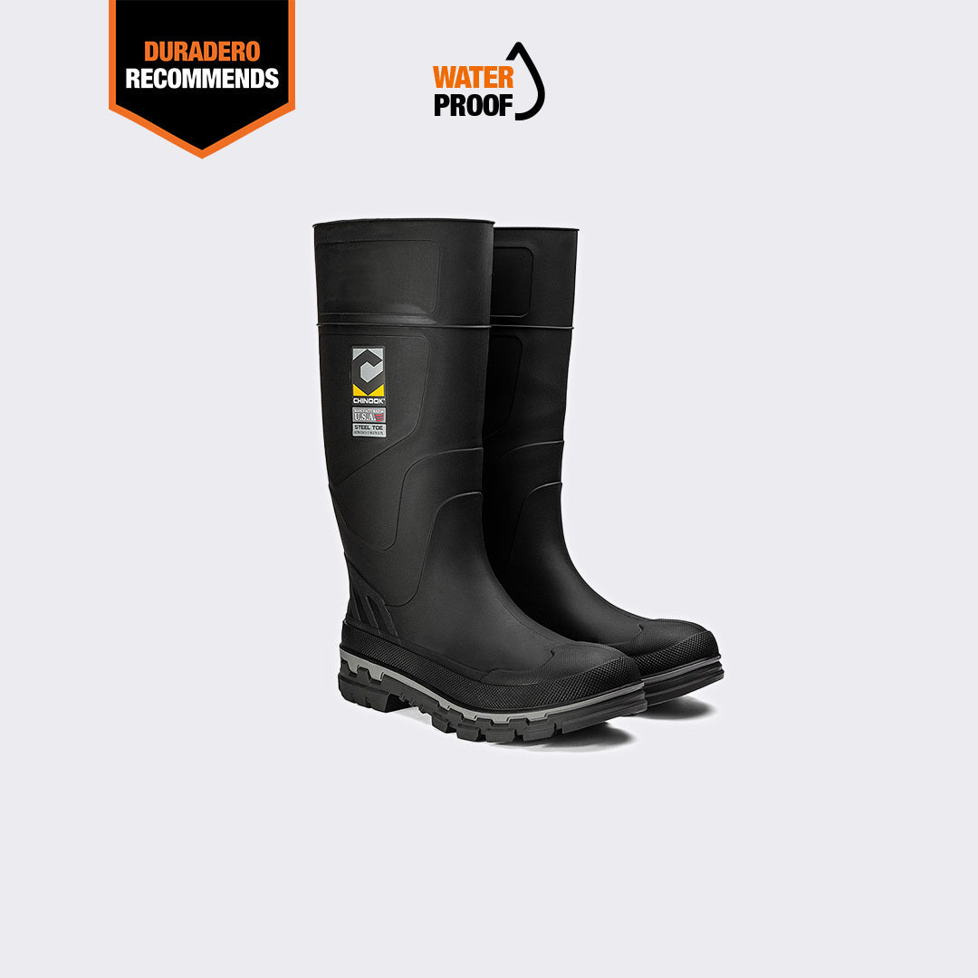 Kickaxe 15" Steel Toe Men's Waterproof Rubber Boot - Black/Grey