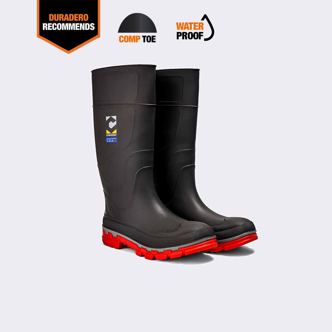 Kickaxe 15" Men's Waterproof Rubber Boot - Grey/Orange